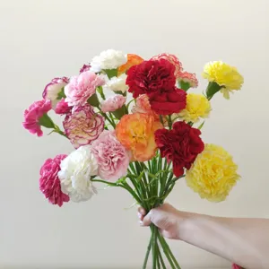 Artificial carnation flower bouquet silk flowers mother's day home wedding decoration party floral arrangement