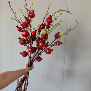 Rami di melograno artificiali finte bacche rosse decorazione per la casa composizione