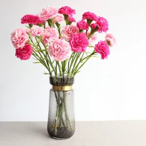 Artificial carnation bouquet silk flower for home decor wedding party details view