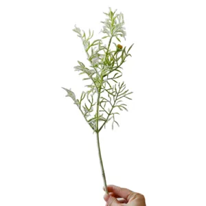 Foglia persiana floccata pianta artificiale 56cm verde composizione floreale DIY