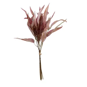 Bouquet d'eucalyptus artificiel avec baies 5 fourches fausses feuilles roses déco