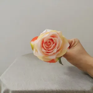 Artificial Silk Rose Flower Heads French Rolled Edge Fake Flowers For Cake Decoration Hat DIY Craft Home Party Decor