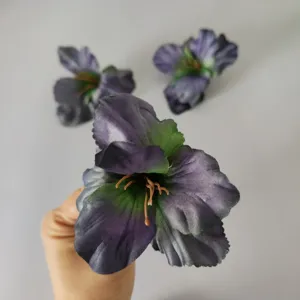 Rétro automne glaïeul fleur artificielle tête DIY soie florale artisanat accessoires cheveux Hanfu