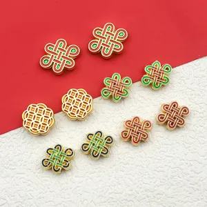 Alloy Chinese knot and coin DIY beads, loose spacer beads for handmade jewelry weaving.