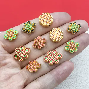 DIY handmade jewelry charms alloy Chinese knot coin beads loose spacer charms for crafts