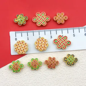 DIY alloy Chinese knot copper coin beads for handmade jewelry weaving and crafting design details.
