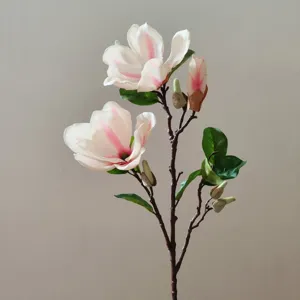 Künstliche Magnolienblüte Blumen Zweig Seidenblumen Dekoration für Wohnzimmer Hochzeit