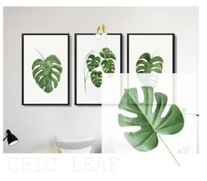 Foglia di monstera artificiale singola per composizioni floreali verdi decorazione casa.