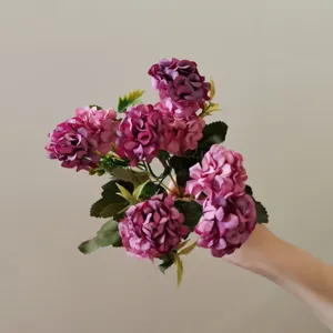 Kunstblumen Strauß Seidenblumen Chrysantheme Lavendel Heimdekoration DIY Blumenarrangements