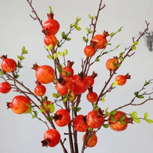 Ramo di Melograno Artificiale Frutto di Simulazione Decorazione Morbida per la Casa Accessori per Fotografia