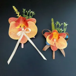 Boutonnière orchidée artificielle mariage marié corsage costume ensemble pour fête événement