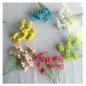 Colorful Artificial Baby's Breath Flowers PU Silk Fake Gypsophila Bouquet for Home Wedding Decor