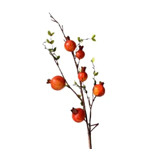 Rametto di melograno artificiale 6 frutti finto melograno per decorazione casa vetrina