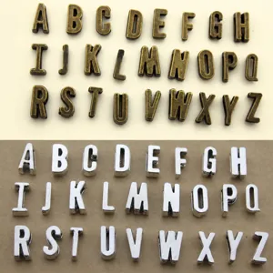 Accessori per gioielli fai da te perline con lettere alfabeto metallo foro piatto 26pz 11mm