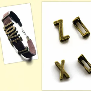 Perline di lettere in metallo DIY ciondoli scorzati bronzo antico per braccialetti gioielli
