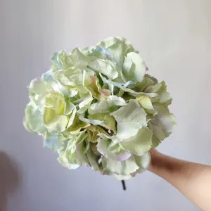 Artificial hydrangea silk flower detail close-up, premium decorative floral arrangement