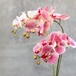 Artificial 6-head phalaenopsis orchid 3d touch simulation flower for home decor and party styling