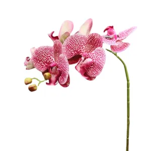 Artificial phalaenopsis orchid branch with soft touch and 3d print design for home decor.