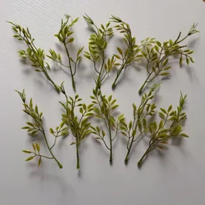 Artificial green plant leaves DIY handmade corsage hat accessories plastic leaves