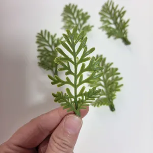 Artificial green leaf PVC foliage DIY craft floral accessory for hat corsage decor