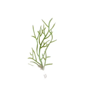 Green PVC artificial leaf branch for DIY crafts corsage hat floral arrangement decoration
