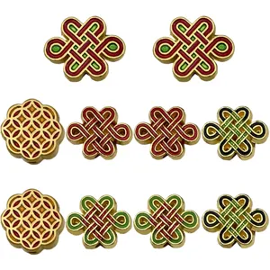 Alloy Chinese knot loose beads gold plated DIY jewelry making spacer accessories set