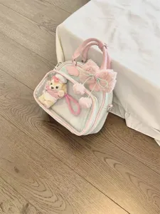 Women Fashion Transparent Ita Bag Cute Cloud Crossbody Bag PU Leather Small Square Bag Casual Shoulder Handbag