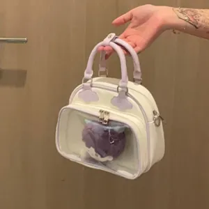 Korean style transparent ita bag cute cloud handbag cute doll bag casual shoulder bag nice