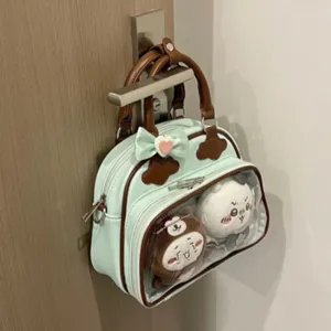 Cute transparent window ita bag, Japanese style cloud handbag for anime dolls and daily use.