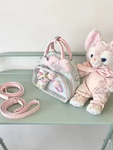 Clear Ita Bag Transparent Window Crossbody Shoulder Bag Cute Cloud Pain Bag with Strap