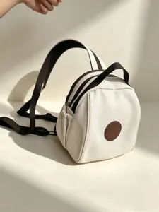 Sac à dos en toile style coréen mode loisirs voyage étudiant mignon blanc marron daypack
