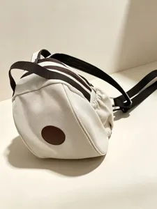 Sac à dos en toile style coréen femme marron blanc décontracté petit sac de voyage chic