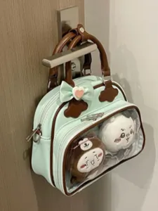 Kawaii transparent itabag cute clear window crossbody bag plush toy storage handbag