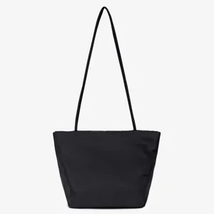Minimalist black fabric shoulder bag for women casual daily hobo tote stylish handbag