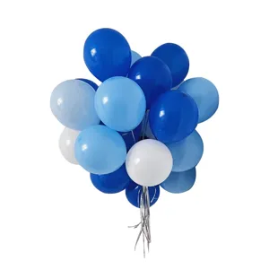 Blue and white balloon set for birthday party decorations and wedding celebrations, elegant decor.