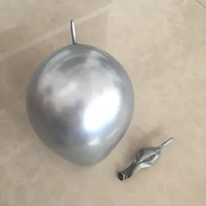Silver metallic long tail balloons for birthday party wedding scene decor and celebrations.