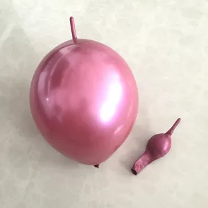 Metallic tail balloon for birthday wedding party decoration, glossy latex balloon detail view.