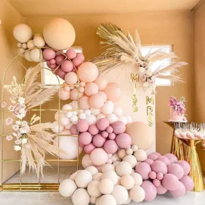 Balloon arch kit for wedding birthday party decoration pink and gold arch background setup