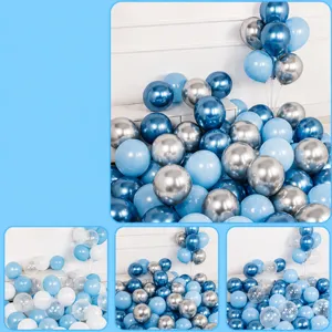 Metallic Blue Latex Balloon Arch Kit Party Decoration Set For Birthday Wedding Valentine's Day Celebration