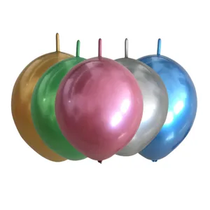 Metallic tail balloons for birthday party decoration, linking balloons in multi colors.