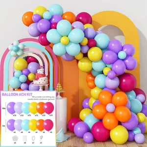 Balloon arch kit for wedding and birthday party decoration with colorful balloons.