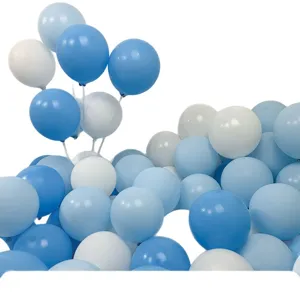 Blue and white latex balloons set for birthday party wedding decoration background main image