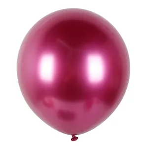 Metallic magenta balloon for wedding party decoration, shiny birthday latex balloon set.