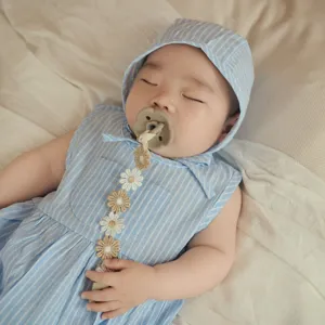 Korean style baby pacifier chain cute daisy lace anti-loss lanyard for infants soother clip