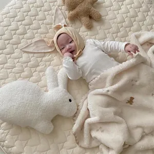 Cute long-ear bunny soothing plush toy doll, soft baby comforting companion for kids.