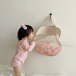 Cute rabbit mesh hanging storage bag for baby toys and bathroom organization neat.