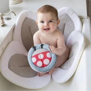 Tappetino da Bagno per Neonati Trifoglio Floreale Morbido Peluche Supporto per Bagno per Neonati Cuscino per Vasca Antiscivolo per Neonato