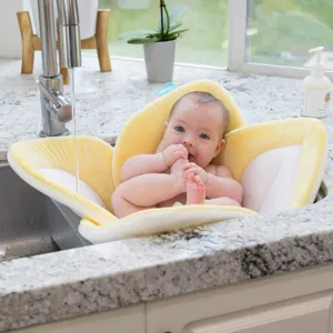 Cuscino da bagno fiore morbido per neonati lavandino sicurezza tappetino vasca giallo