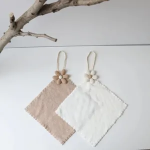 Hanging hand towel set, absorbent quick dry face towel for kitchen bathroom with cute flower decor