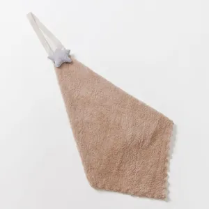 Hanging hand towel absorbent quick drying soft plush star decor kitchen bathroom home use
